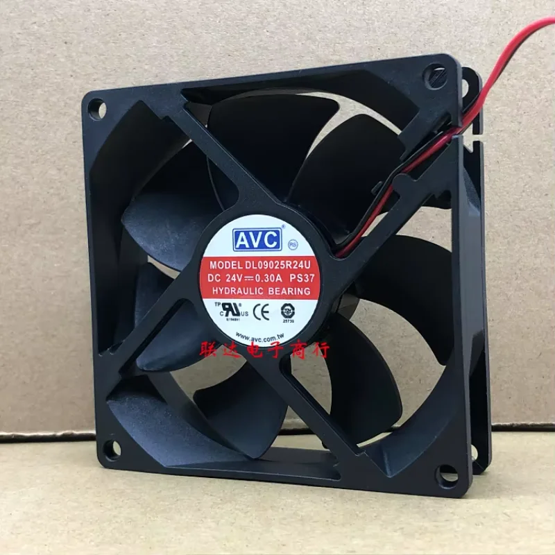 AVC DL09025R24U PS37 DC 24V 0.30A 90x90x25 มม.2 สาย Server พัดลมระบายความร้อน