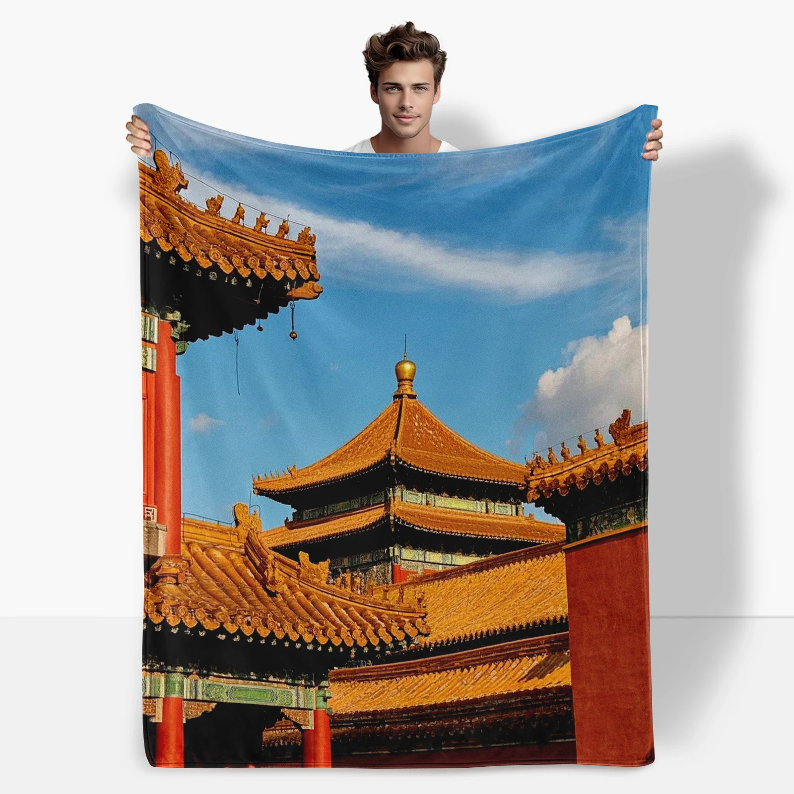 

With The Forbidden City And Chinese Scenery This Blanket Brings Elegance And Warmth To Any Home For Family And Friends