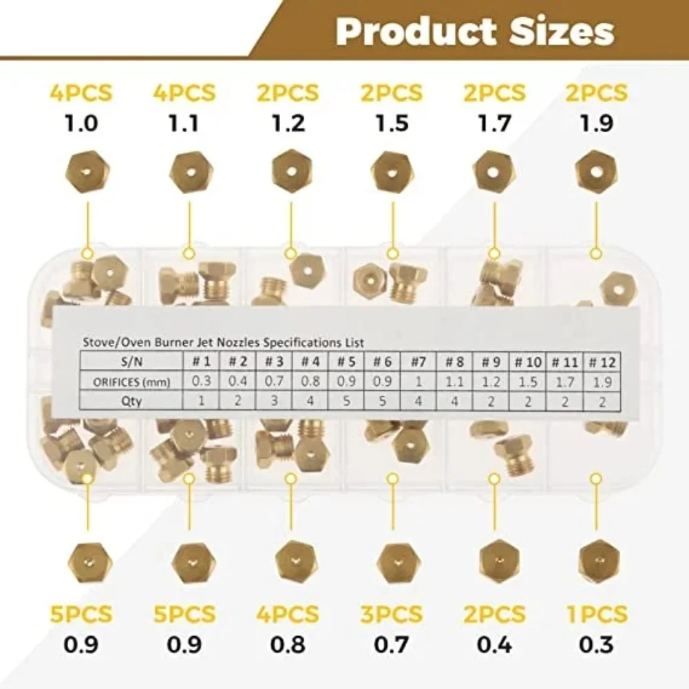 brass-gas-nozzle-set-36pcs-m6x075-mm-for-propane-natural-gas-burners-11-sizes-03-04-07-08-09-10-11-12-15-17-19mm