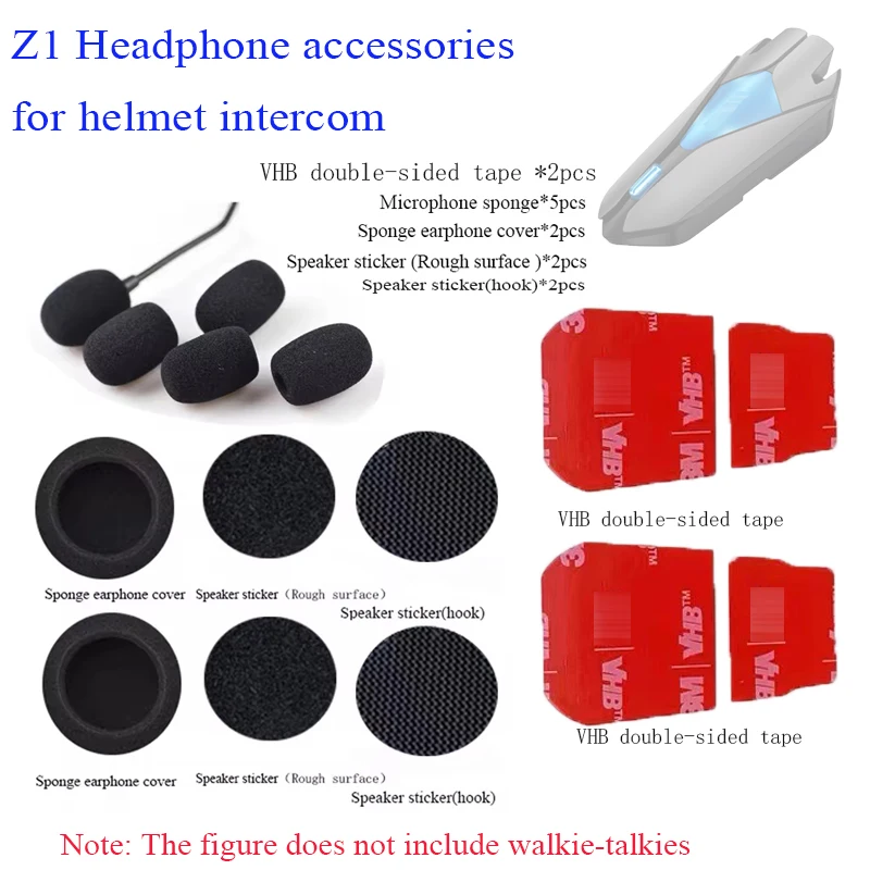 

For ASMAX Z1 motorcycle helmet Bluetooth intercom accessories Headset microphone sponge and double-sided tape