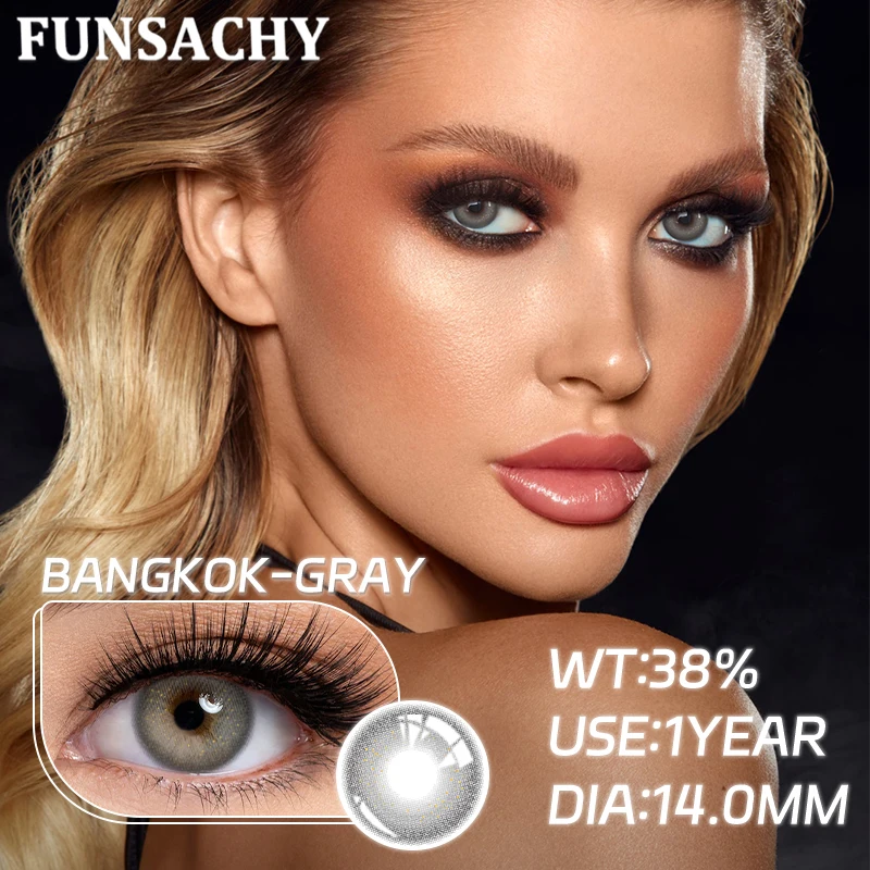 FUNSACHY 2pcs Colored Contact Lenses for Eyes Natural Brown Lens Gray Lens Eye Contacts Cosmetic Beauty Pupil High Quality Lens
