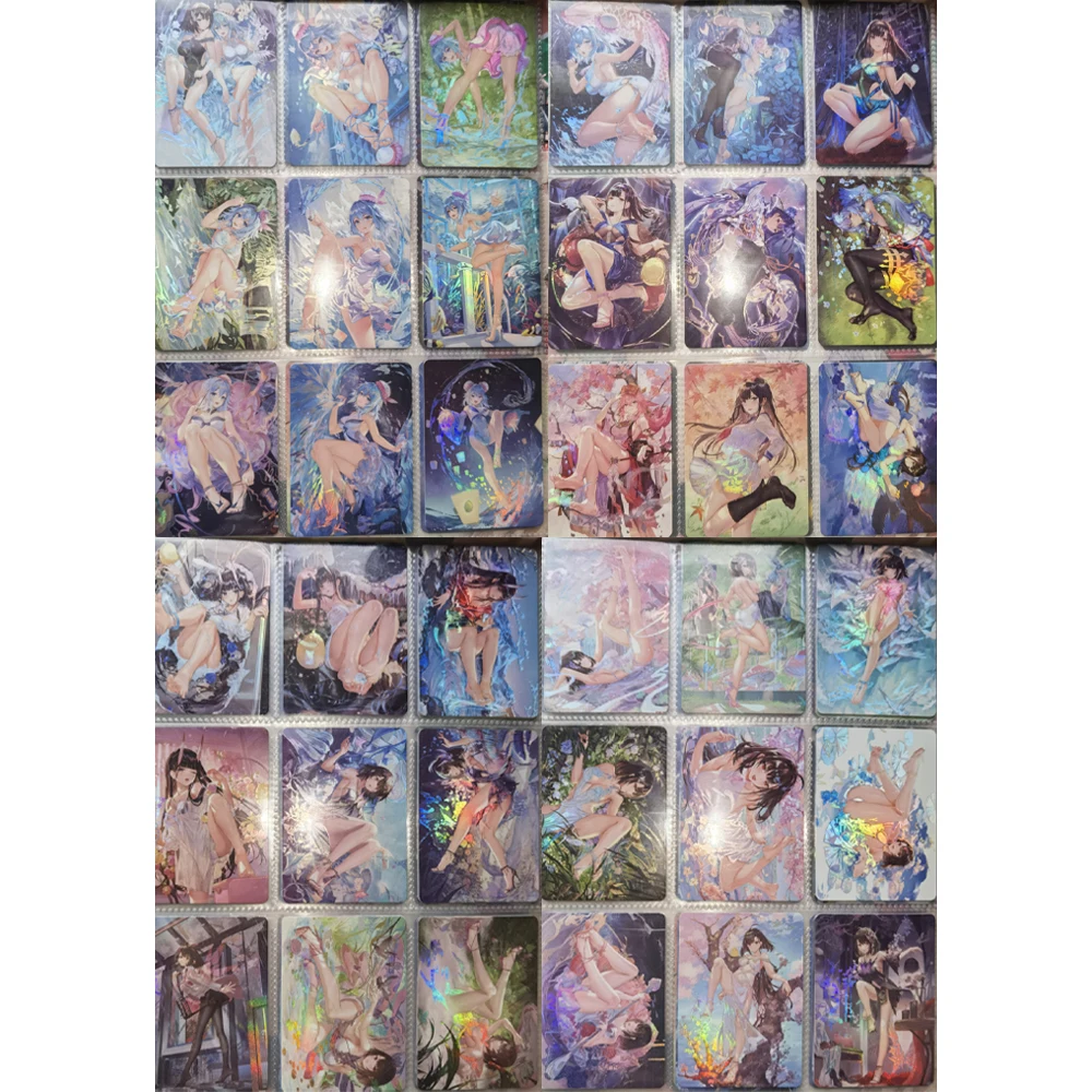 

9Pcs/set Diy Self Made Azur Lane Genshin Anime Girls Color Flash Card Kawaii Beautiful Feet Series Game Collection Card Gift Toy