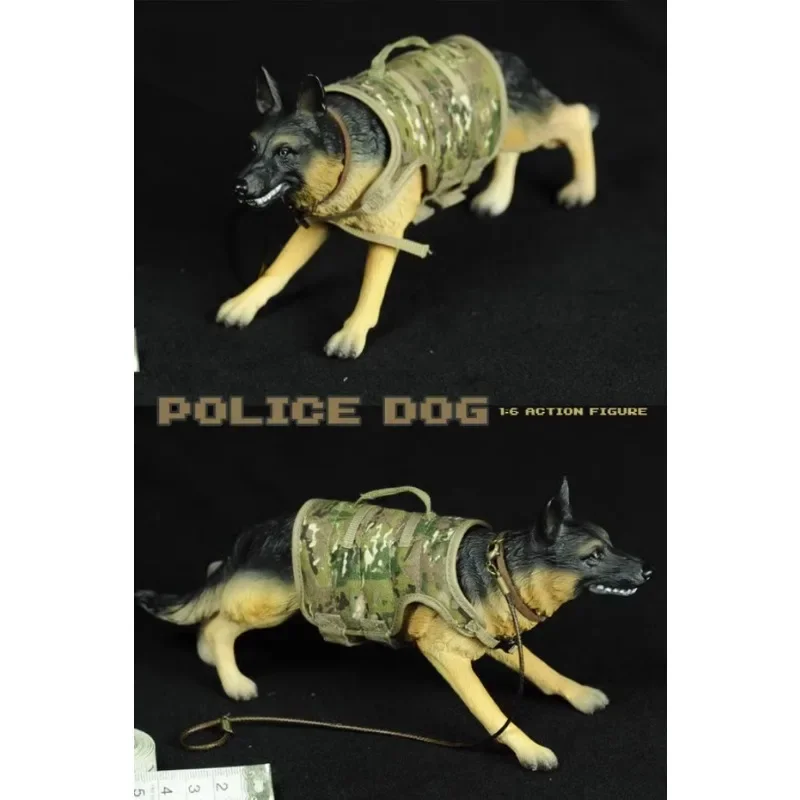 1/6 Scale Action Figure Head Rotatable Animal Simulation Police Dog Wolf Dog Model for 12" Scene Accessory Diaplay Collection