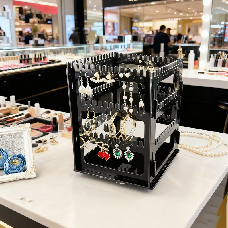 

Стеллаж для выставки товаров ювелирных изделий 3/4/5 ярусов, вращающийся держатель для ожерелья, подставка для ювелирных изделий, органайзер для ювелирных изделий для ожерелий, браслетов, сережек
