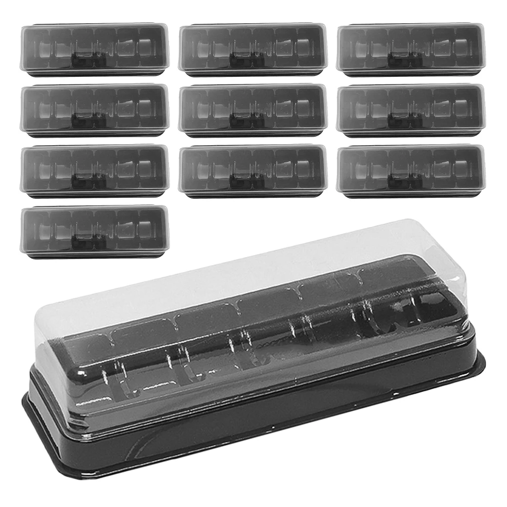 

24pcs Macaron Boxes 6 Grid Long Bakery Cases - Rectangle Treat Container with Clear Lids for Dessert Packaging Home Baking Gift