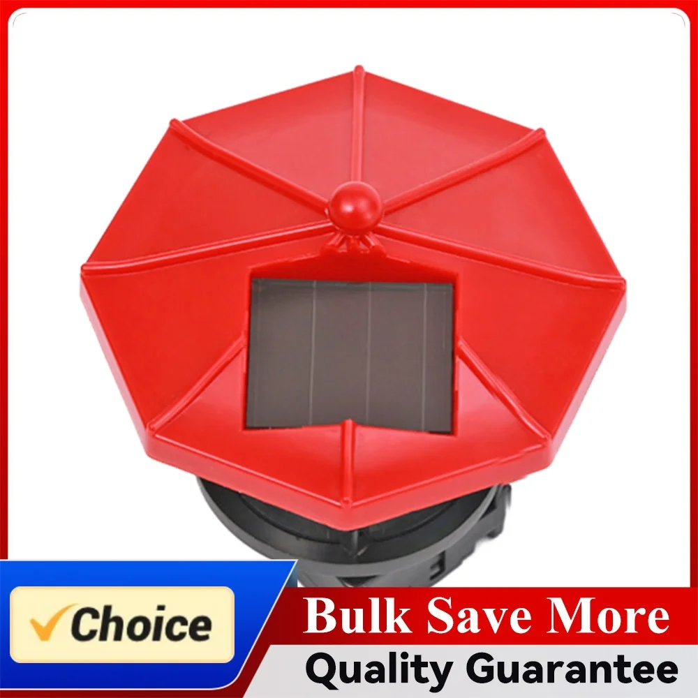 Lighthouse Shape Solar LED Light Garden Fence Outdoor Beacon Rotating Beam Lamp