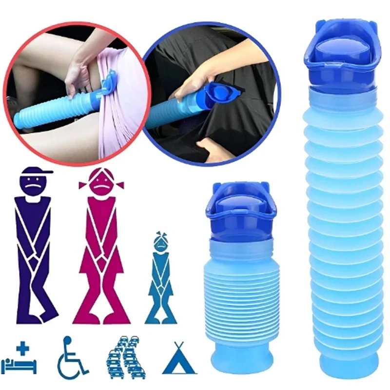 750ML Outdoor Portable Urine Bag Women Men Children Mini Toilet for Travel Camp Hiking Potty Children Training Foldable Ansblue