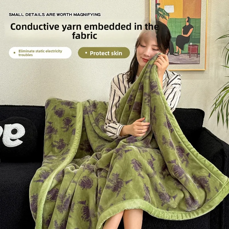 Skin Friendly Anti-static Blanket Autumn and Winter Thick Raschel Coverlets Portable Air Conditioner Thin Quilt Machine Washable