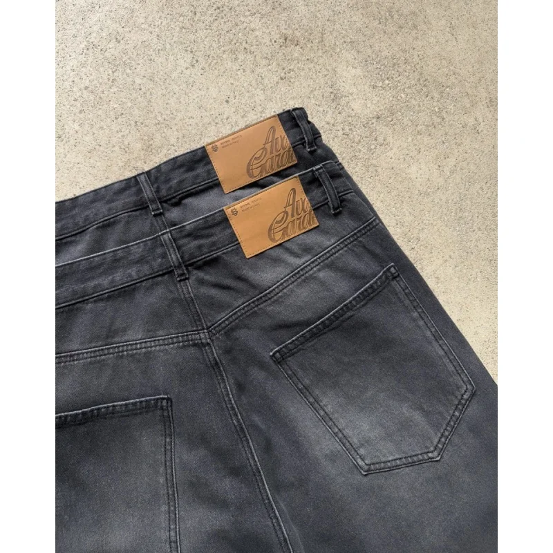 

Джинсы с золотыми монетами в стиле хип-хоп Y2K, ретро, с низкой талией, широкие брюки на молнии, одежда y2k, мужская мода, свободные джинсы с вышивкой