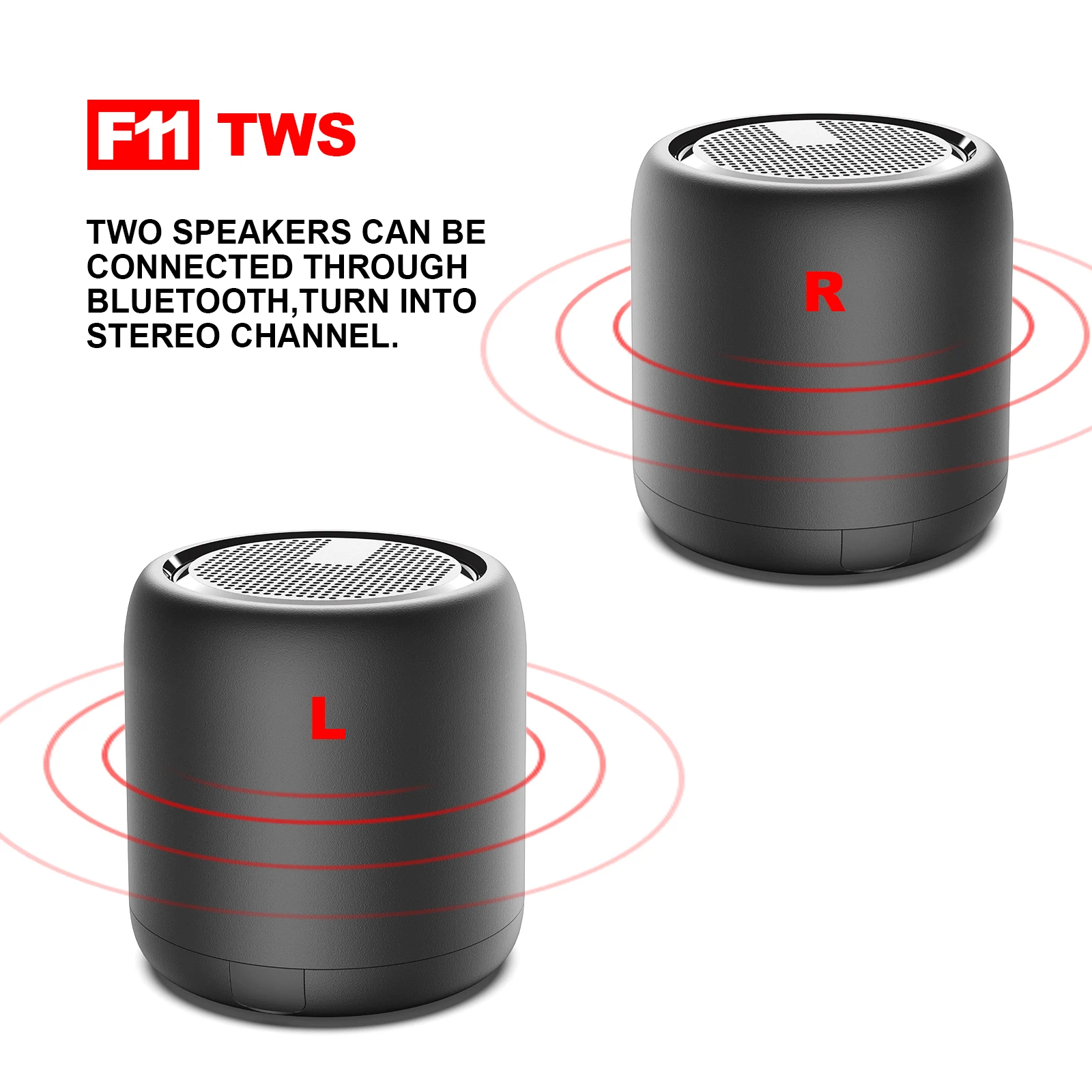 

F11 Bluetooth connection playback, hands-free voice calls, two TWS couplets, and daily waterproof speakers