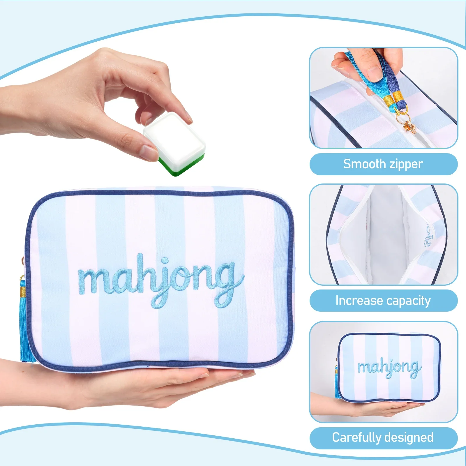 Mahjong Tile Storage Bags Protective Table Game Carrying Organizer Mahjong Carrying Bags For Outdoor Travel