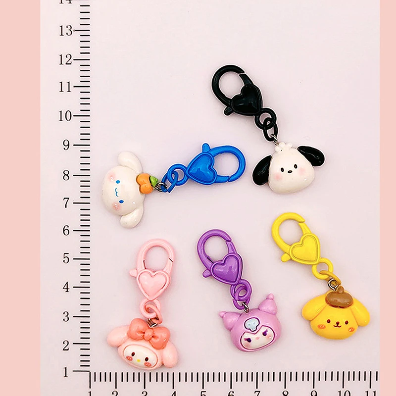 1PC Anime Sanrio Hello Kitty Kuromi Melody Cinnamoroll Figure Keychain Kawaii Doll Keyring Bag Pendant Charm Girl Birthday Gift