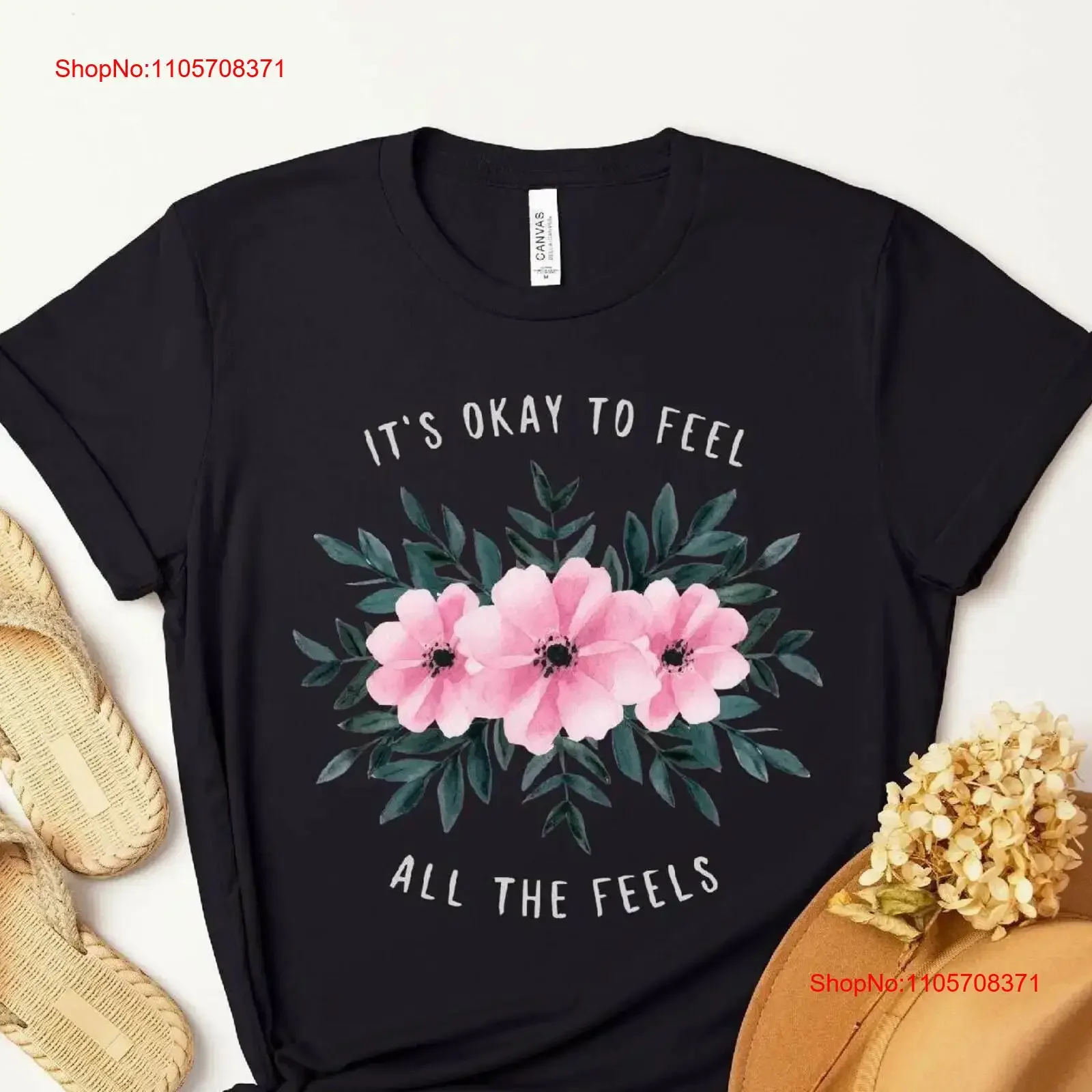 It's Okay to Feel All the Feels Floral Mental Health T Shirt Empowering Inclusion Ideal for Speech Therapy Self Care Support