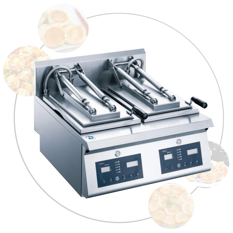 Potsticker Machine Commercial Electric Hot Water Frying Pan Square Full-Automatic Desktop Pancake Pan Stall Fried Dumplings Stov