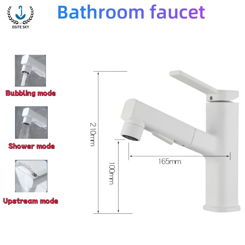 

Up and Out Water Pull-out Faucet Household Hot and Cold Bathroom Washbasin Wash Hands Rinse Mouth Bathroom Faucet