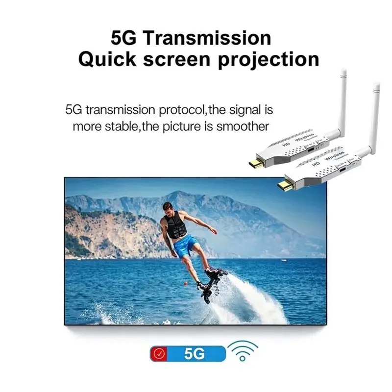 B92B-4K Wireless -Compatible Extender Audio Video Transmitter Receiver Display Adapter 150M Share For Camera Laptop To TV