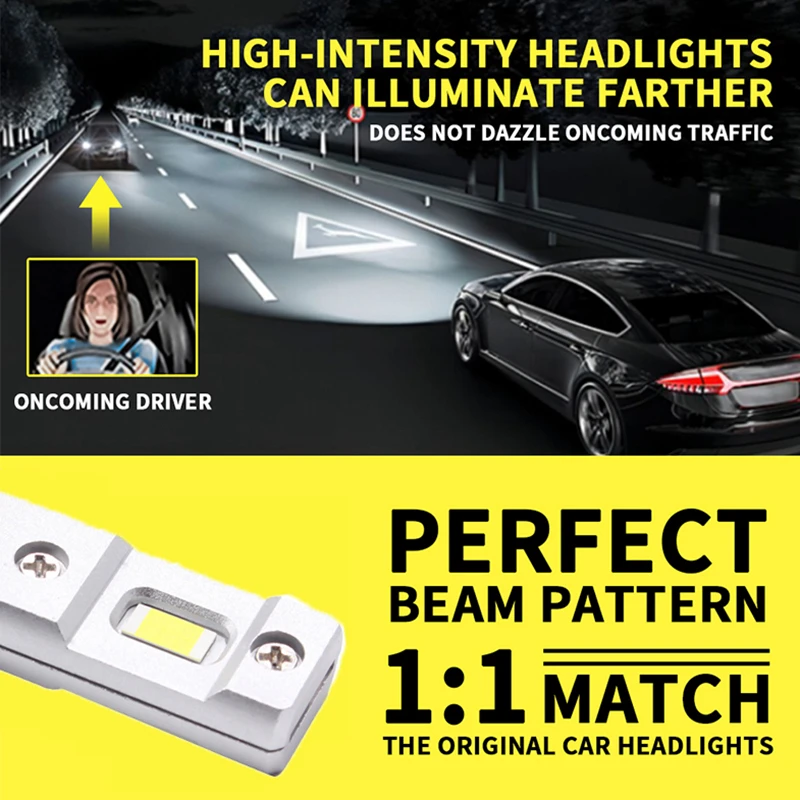 H7 LED headlights 6000K 4300K M1P H11 H8 H9 9005 9006 hb3 hb4 car led light H4 led headlight bulb view 4