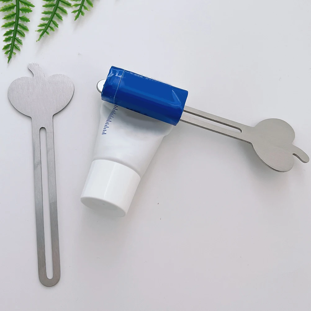 

2 Pcs Stainless Steel Toothpaste Dispenser Squeezer Tool Heart Apple Shape Manual Tube Squeezers For Travel Bathroom Use