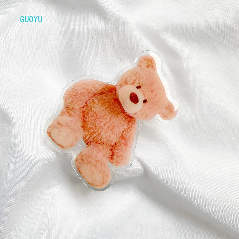 モバイルエアバッグホルダー、かわいい漫画のクマ、デスクトップレイジーサポートフレーム、女性の自撮り、インターネットセレブ、ポータブルリングバックル