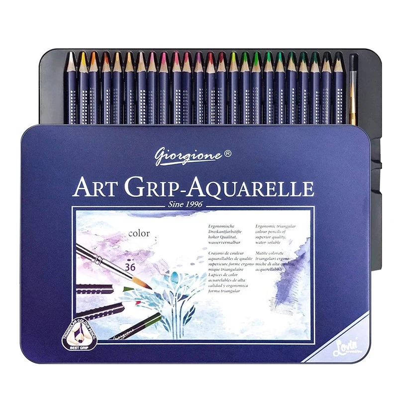 Professional Watercolor Pencil Set 12/36/48/72/120 Coloured Pencils Water Soluble Sketching Pencils with Brush Art Supplies