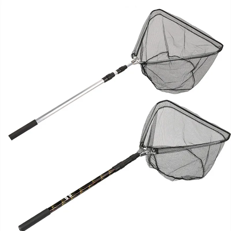 

1.5m 1.7m 1.9m 2.1m Folding Hand Catch Net Floating Fishing Net Woven Bag Aluminium Alloy Fly Landing Net