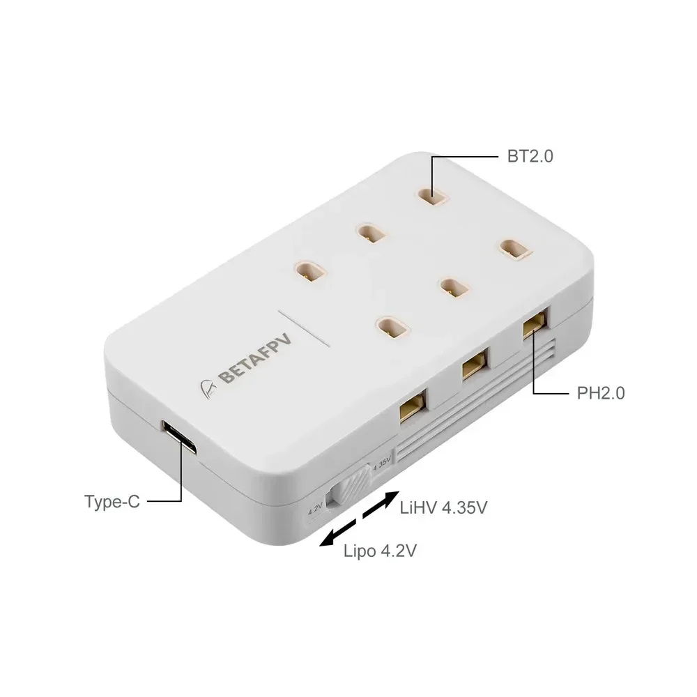 BETAFPV 1S Battery Type-C Charger Original 6 Ports Adapter BT2.0 For FPV Racing Free Style Drone Battery Accessories Fast Charge