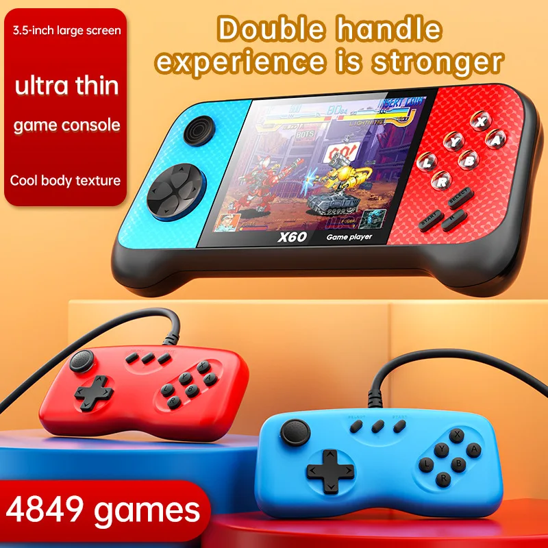 retro handheld game console, RPG role-playing ACT action game, AVG adventure game Two person wired Gamepad Sensor Joypad New