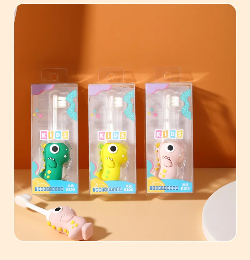 2-10 Year Old Baby Cute Dinosaur Fine Soft Hair Toothbrush