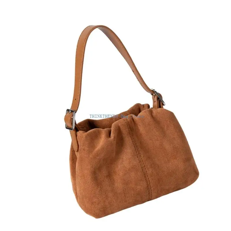 340D Practical Suedes Handheld Bag Multipocket Organization Shoulder Bags Comfortable To Carry Office Essential