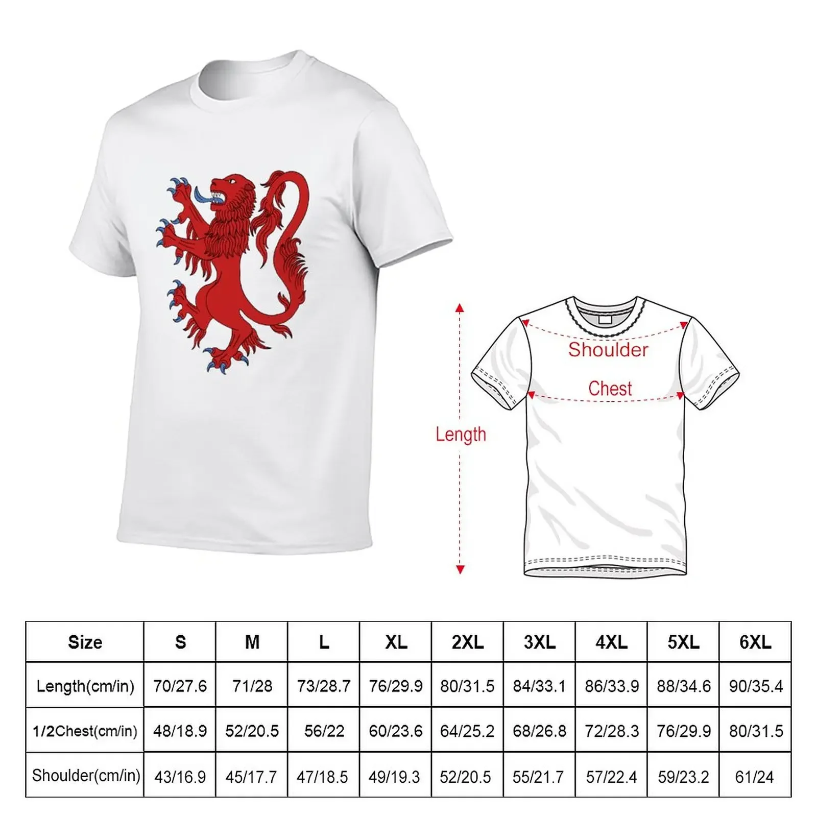 Lion Rampant Gules T-Shirt hippie clothes vintage heavyweight t shirts for men