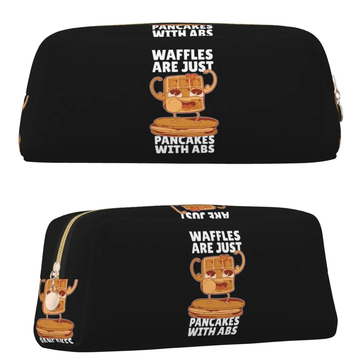 Waffle Cake Humor Pencil Cases for Students School Pen Box Pencil Bag Pencil Pouch Pen Holder