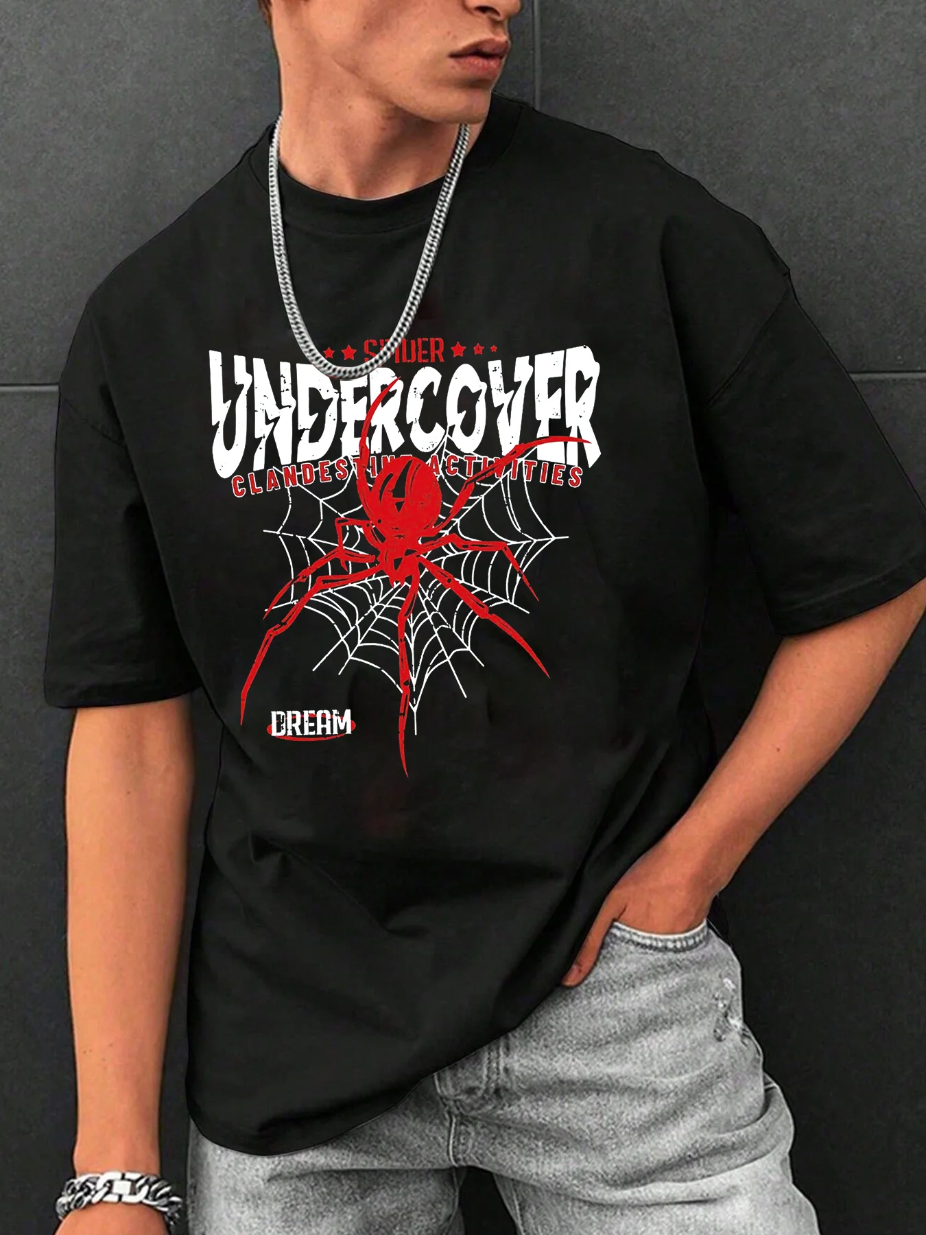 Summer Homme T-Shirt Spider Undercover Printing t Shirt Black White New Round Neck Man Mens Tee Tops Mens Cotton Clothing