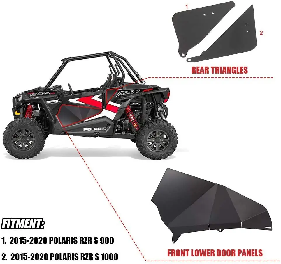 RZR Lower Door Panel Inserts Only 2 Seater and Spare Tire Carrier  2 Seater and 4 Seater Fit for 2014 2021 Polaris RZR XP 1000