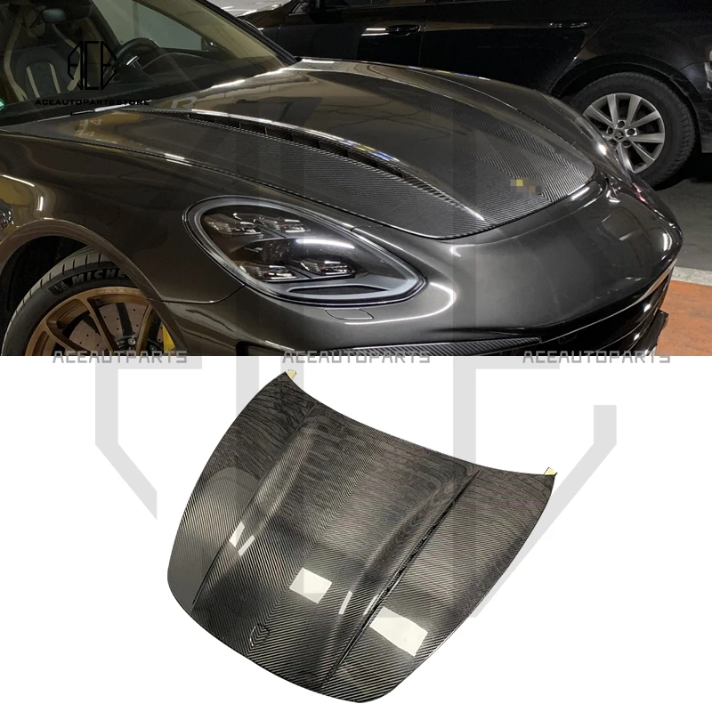 High Gloss TC Style Carbon Fiber Car Engine Bonnet Hood Scoop Cover Body kit For Porsche Panamera 971