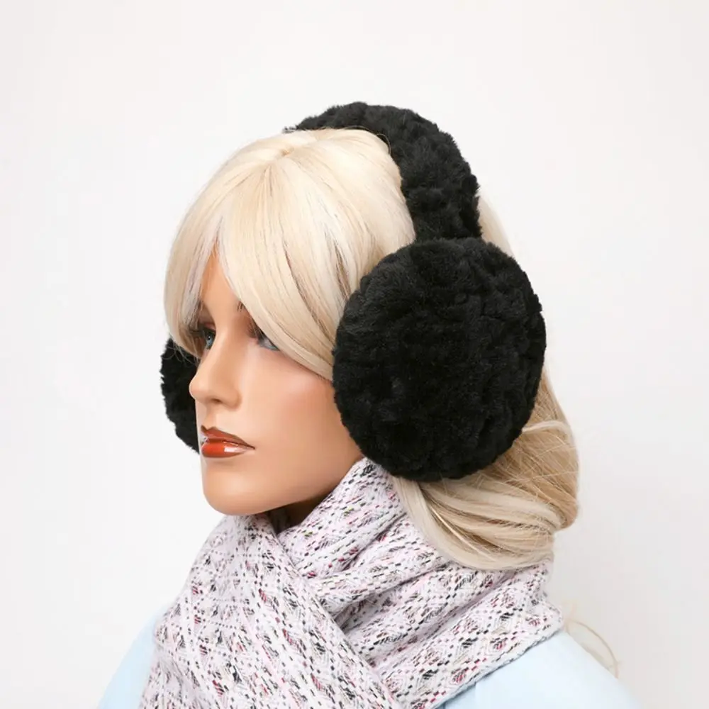 Fashion Warm Plush Ear Warmer Foldable Ear Protection Folding Earflap Thickened Solid Color Ear Cover Outdoor