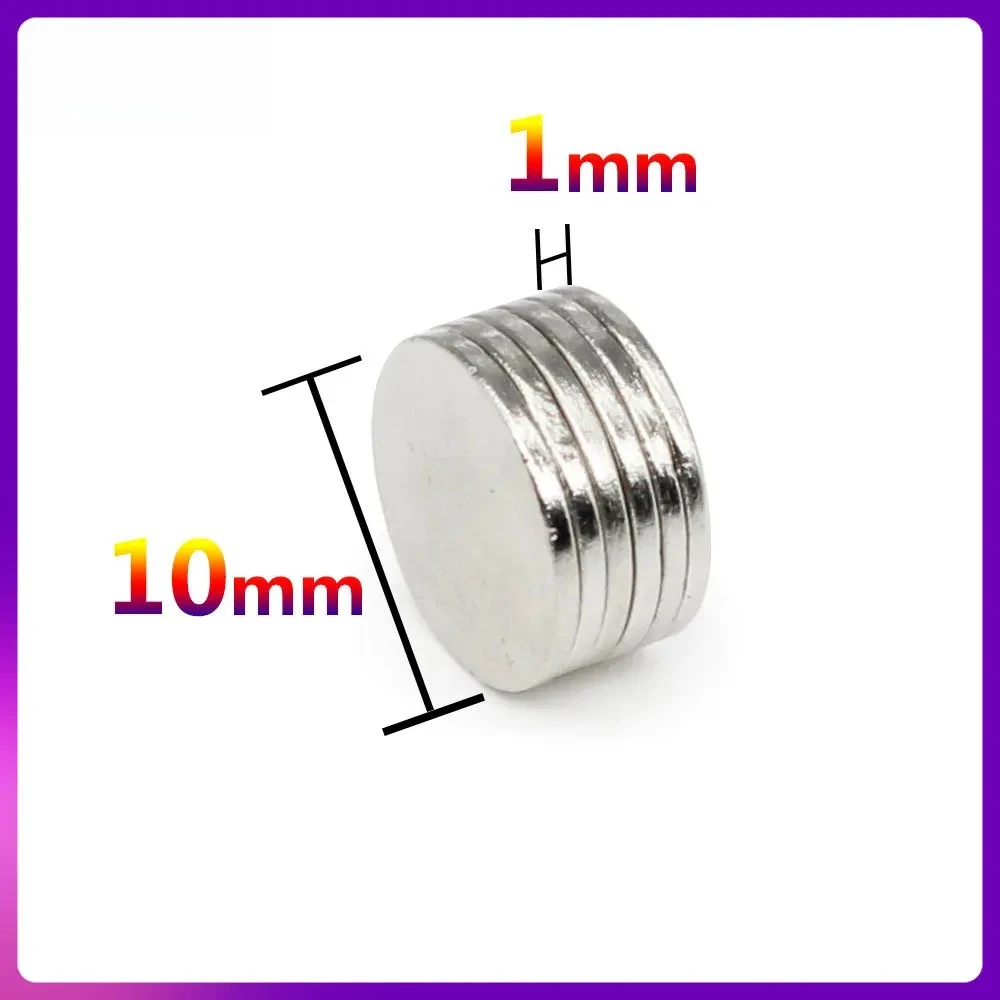 10x1 Mm Thin Neodymium Magnet Strong 10mm X 1mm Permanent Magnet Disc 10x1mm Powerful Magnetic Round Magnet 10*1 Mm