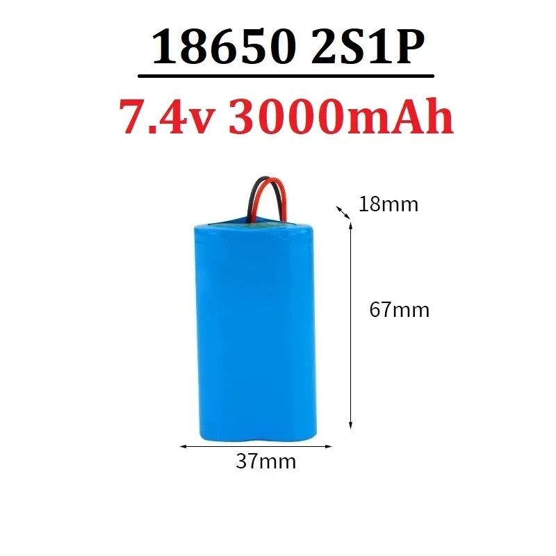 7.4V 3000mAh 6000mAh 9000mAh 12000mAh 18650-2S 18650 Li-ion Rechargeable Batteries Pack Lithium Ion Battery + XH2.54-2P Plug