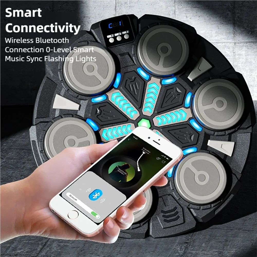 TINSOL 2026 Smart musical boxing machine with bluetooth lectronic training device for children and adults includes boxing gloves