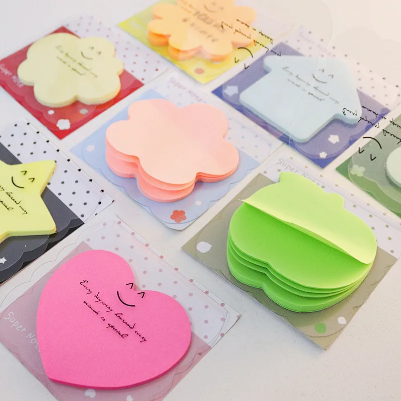 60 fogli Sticky Notes simpatico cartone animato colorato Memo Pad Ins cancelleria Kawaii Tabs Posted Its Memo Message Paper School Supplies