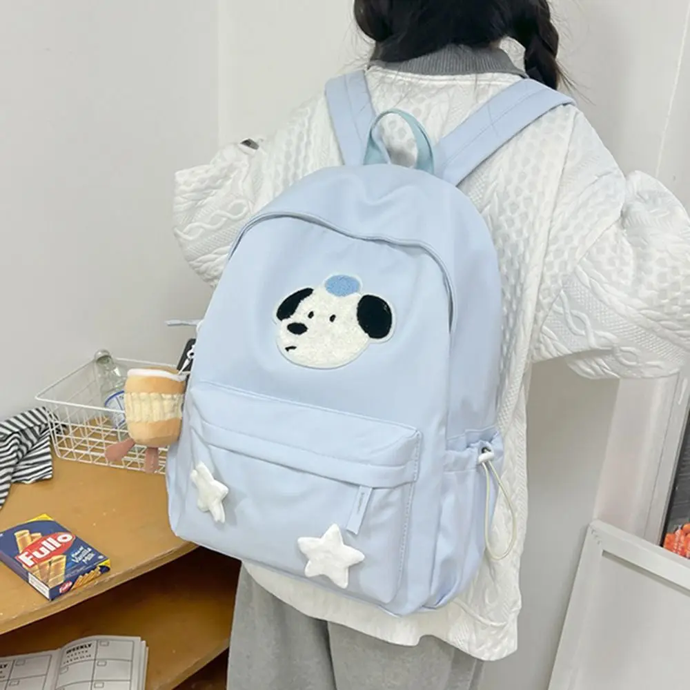 Cute Colourful School Knapsack Nylon Aesthetic Shoulder Bag Lightweight Waterproof Puppy Backpack Travel