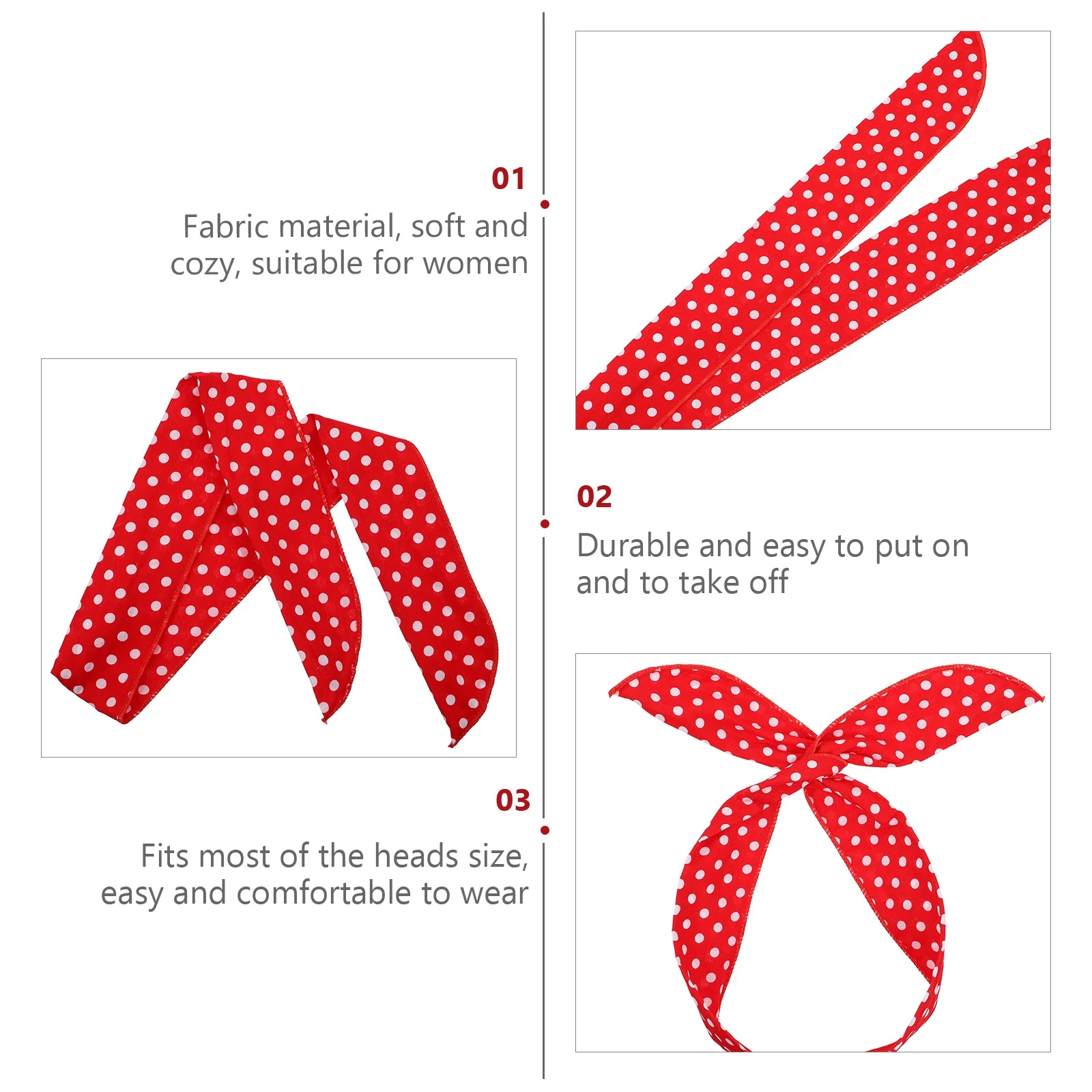 

4 шт., женская повязка для волос в горошек, удобная посадка, большие размеры головы, элегантный дизайн, идеально подходит для ежедневных прогулок, тренировок, фотосессий