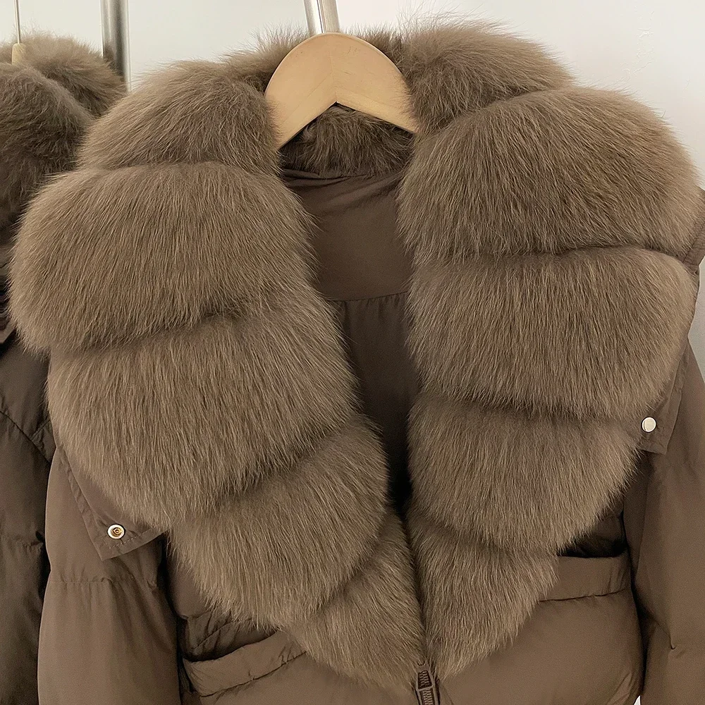 OFTBUY New Short Outerwear Hood Duck Down Luxury Real Fur Down Jacket with Removable Gloves Women Puffer Coat with Real Fox Fur