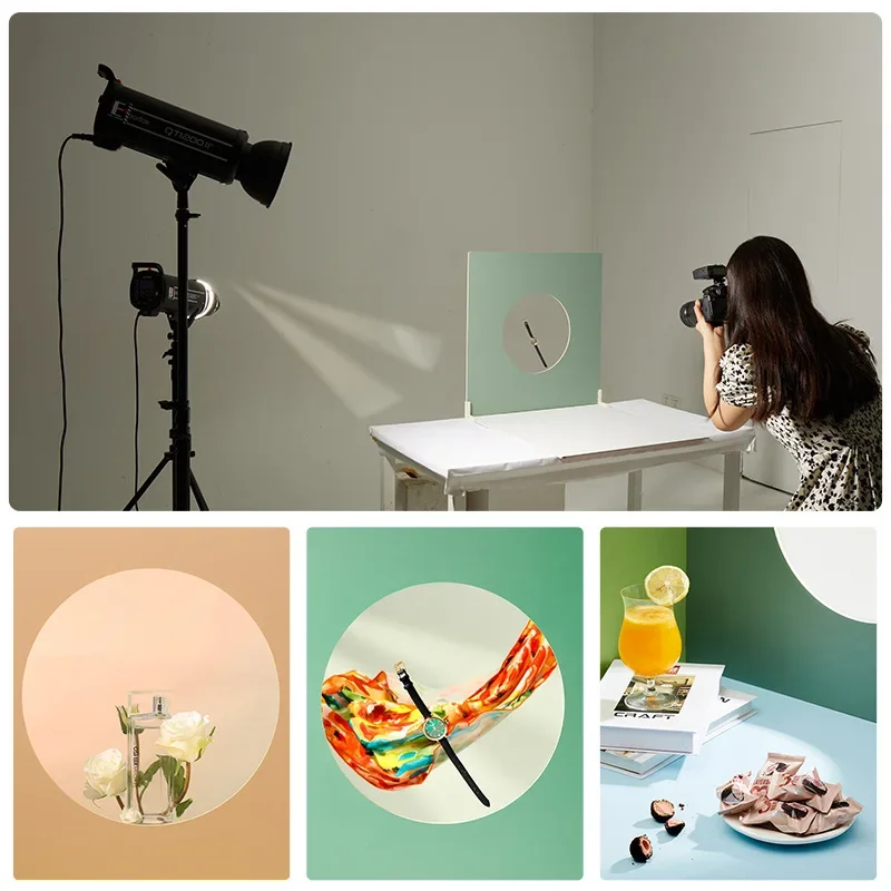 Wall Hole Background Board Shooting Set Studio Photos for Food Products Jewelry Products Photography Backdrop 40x40 Double-sided