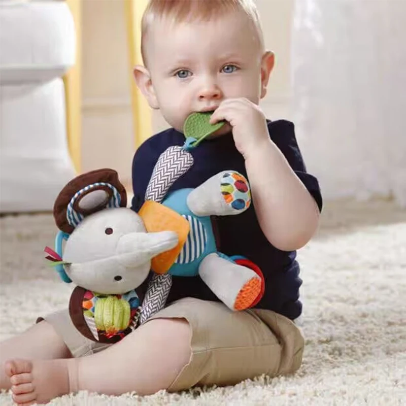 Baby Toys Plush Stuffed Rattle Toys Stroller Hanging Animals Bed Mobile Infant For baby toys 0 6 months peluche sensorial bebé