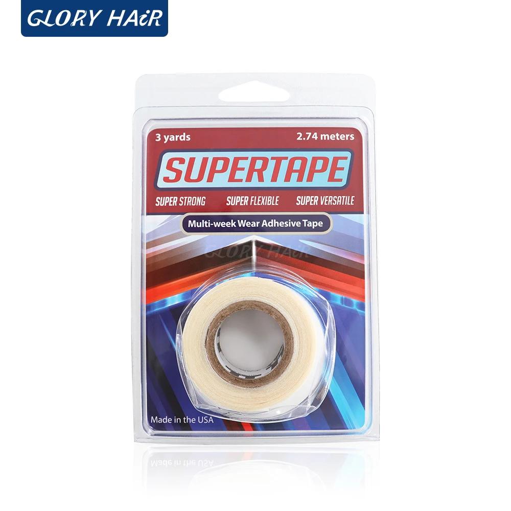 Super Tape Roll 3/4' and 1' 3Yards Multi-week Wear Adhesive Tape Adhesive Tape for Hair System Lace Wigs Toupees Made in USA