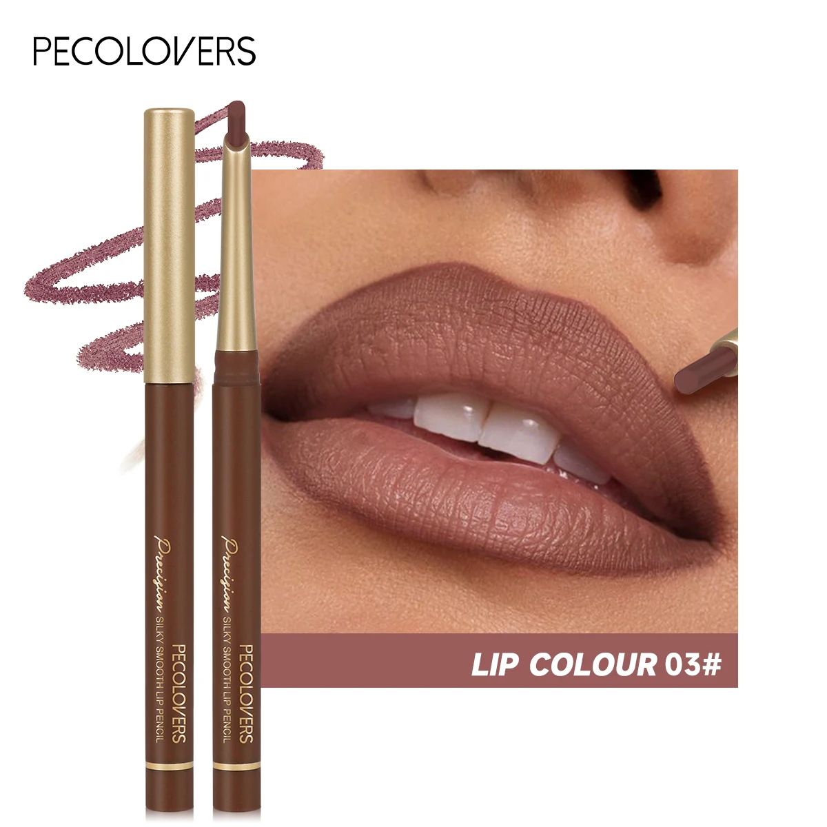 Matte 6-kleuren Lip Liner Potlood Schuine Ontwerp Penpunt Lip Contour Lippenstift Naakt Bruin Lippenstift Potlood Natuurlijke blijvende Lipliner Make-Up