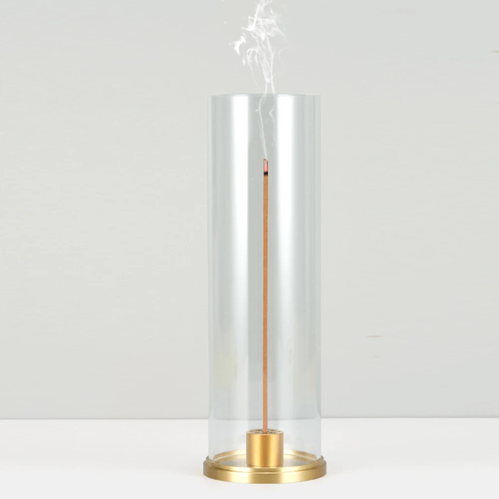 

Creative Incense Burner Set Acrylic Base Holder 2cm High Water Drop Design Home Decor Brass Plate Table Top Accessories