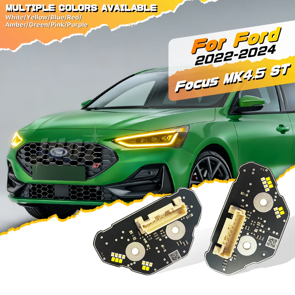 module-de-cartes-led-drl-jaune-et-blanc-pour-ford-focus-mk45-st-2022-–-2024-rouge-bleu-yeux-d'ange-phare-led-feux-de-jour