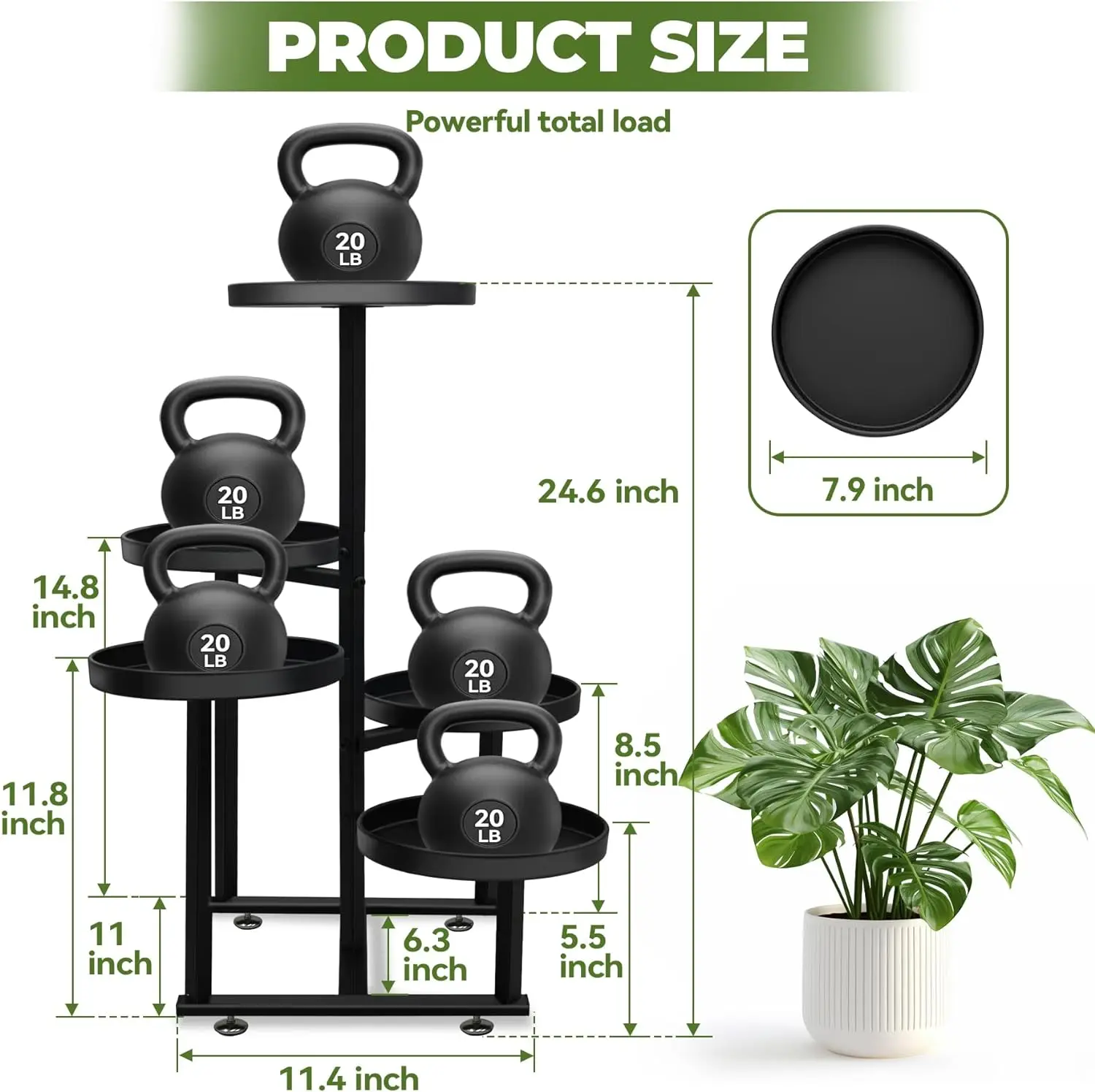 5-Tier Plant Stand Indoor, Metal Corner Plant Holders for Multiple Plants, Multi-Layer Flower Shelf Stand Display Rack for Outdo