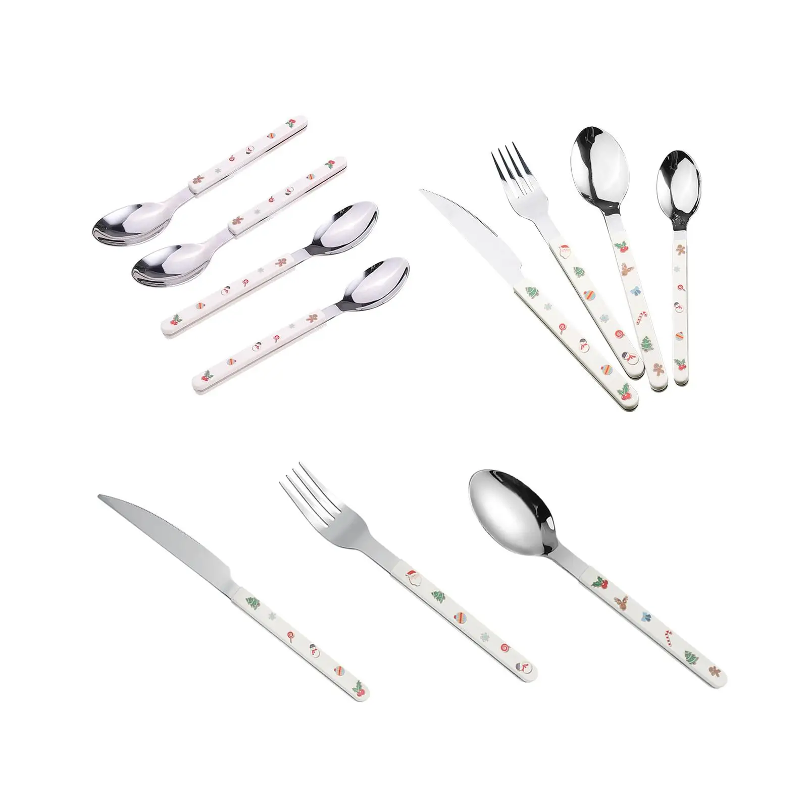 Stainless Steel Utensils for Holiday Dining, Reusable Cutlery Set